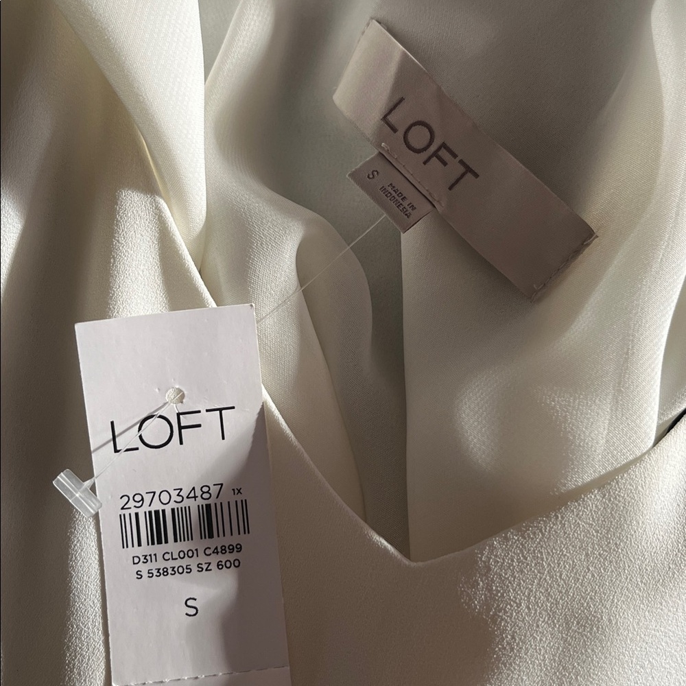 LOFT Sleek off-White Camisole Top-size small-NWT - Picture 5 of 5